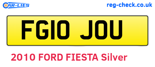 FG10JOU are the vehicle registration plates.