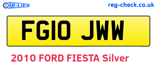 FG10JWW are the vehicle registration plates.