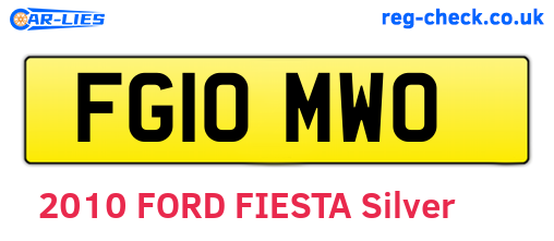 FG10MWO are the vehicle registration plates.