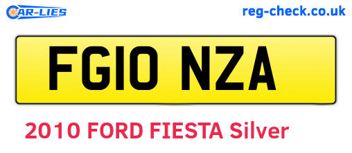 FG10NZA are the vehicle registration plates.
