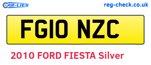 FG10NZC are the vehicle registration plates.
