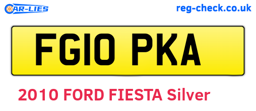 FG10PKA are the vehicle registration plates.