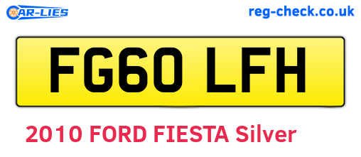 FG60LFH are the vehicle registration plates.