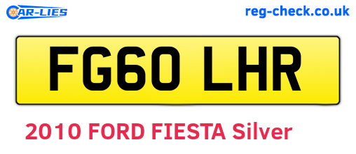 FG60LHR are the vehicle registration plates.