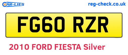 FG60RZR are the vehicle registration plates.