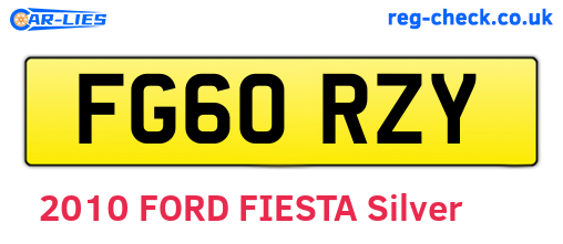 FG60RZY are the vehicle registration plates.