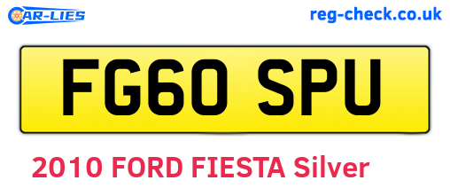FG60SPU are the vehicle registration plates.