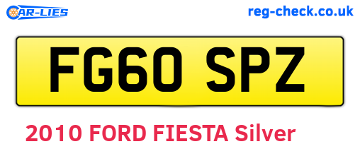 FG60SPZ are the vehicle registration plates.