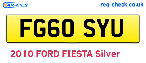 FG60SYU are the vehicle registration plates.