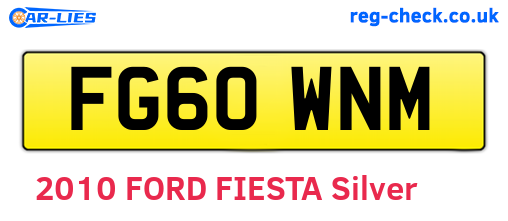FG60WNM are the vehicle registration plates.