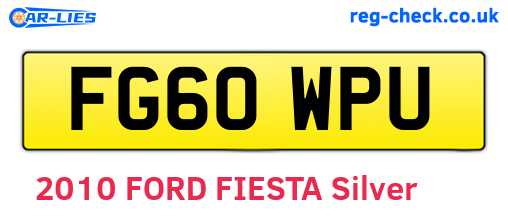 FG60WPU are the vehicle registration plates.