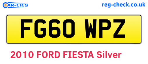 FG60WPZ are the vehicle registration plates.