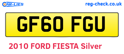 GF60FGU are the vehicle registration plates.