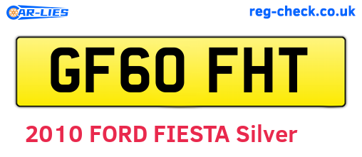 GF60FHT are the vehicle registration plates.