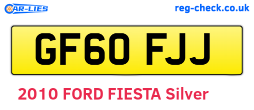 GF60FJJ are the vehicle registration plates.