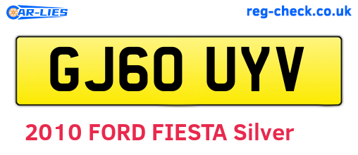 GJ60UYV are the vehicle registration plates.