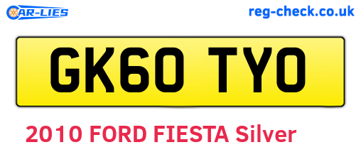 GK60TYO are the vehicle registration plates.