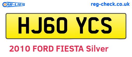 HJ60YCS are the vehicle registration plates.
