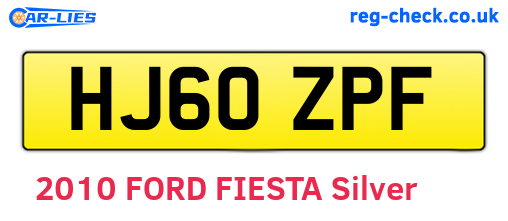HJ60ZPF are the vehicle registration plates.