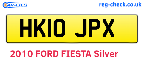 HK10JPX are the vehicle registration plates.