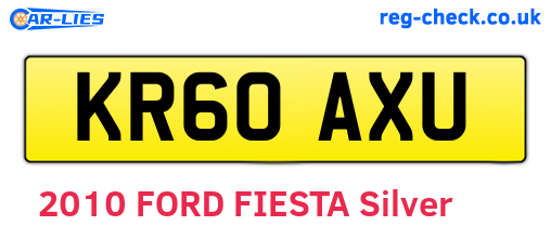 KR60AXU are the vehicle registration plates.
