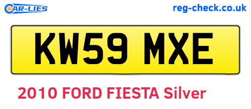 KW59MXE are the vehicle registration plates.
