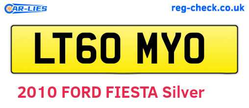 LT60MYO are the vehicle registration plates.