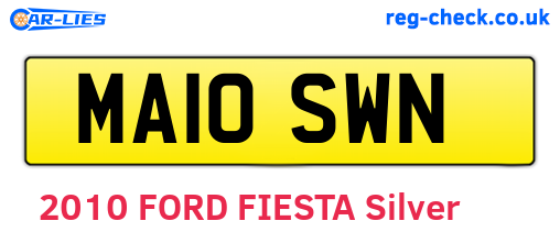 MA10SWN are the vehicle registration plates.