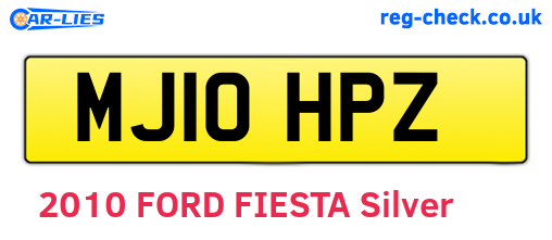 MJ10HPZ are the vehicle registration plates.