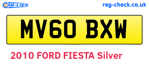 MV60BXW are the vehicle registration plates.