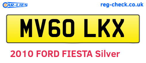 MV60LKX are the vehicle registration plates.