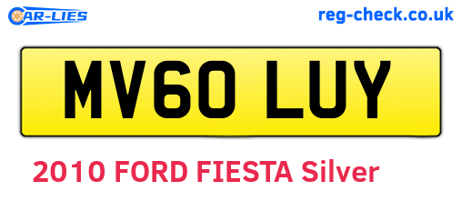 MV60LUY are the vehicle registration plates.