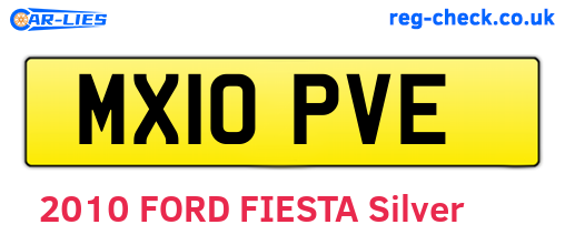 MX10PVE are the vehicle registration plates.