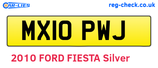 MX10PWJ are the vehicle registration plates.