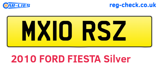 MX10RSZ are the vehicle registration plates.
