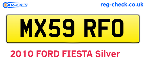 MX59RFO are the vehicle registration plates.