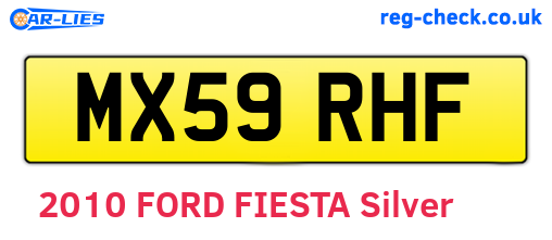 MX59RHF are the vehicle registration plates.