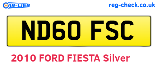 ND60FSC are the vehicle registration plates.