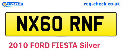 NX60RNF are the vehicle registration plates.