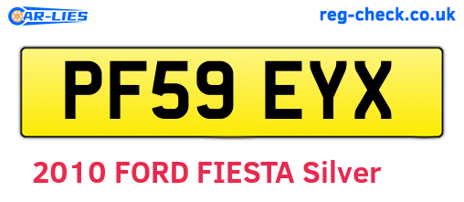 PF59EYX are the vehicle registration plates.