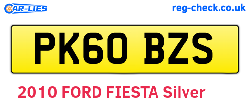PK60BZS are the vehicle registration plates.
