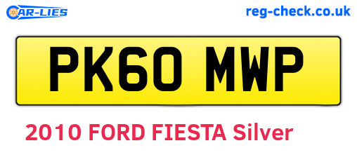 PK60MWP are the vehicle registration plates.