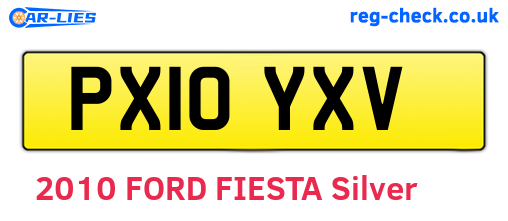 PX10YXV are the vehicle registration plates.