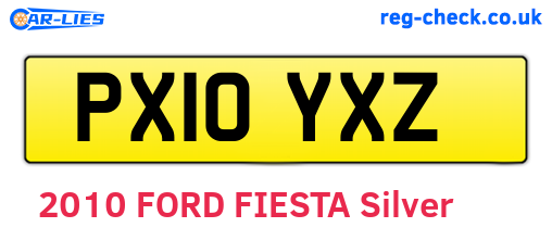PX10YXZ are the vehicle registration plates.