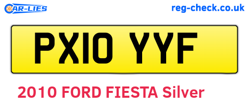 PX10YYF are the vehicle registration plates.