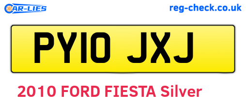 PY10JXJ are the vehicle registration plates.
