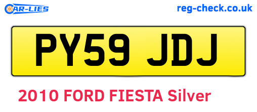 PY59JDJ are the vehicle registration plates.