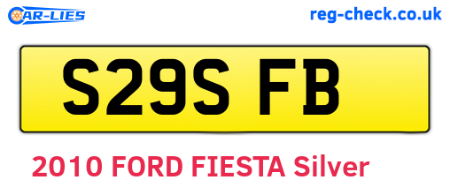 S29SFB are the vehicle registration plates.