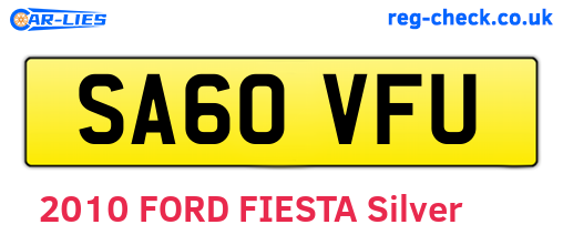 SA60VFU are the vehicle registration plates.