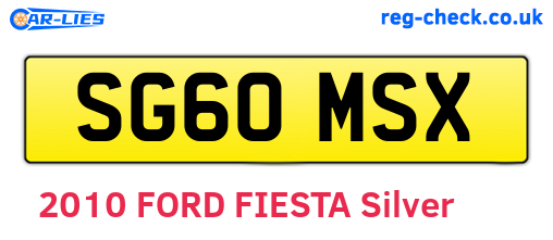 SG60MSX are the vehicle registration plates.